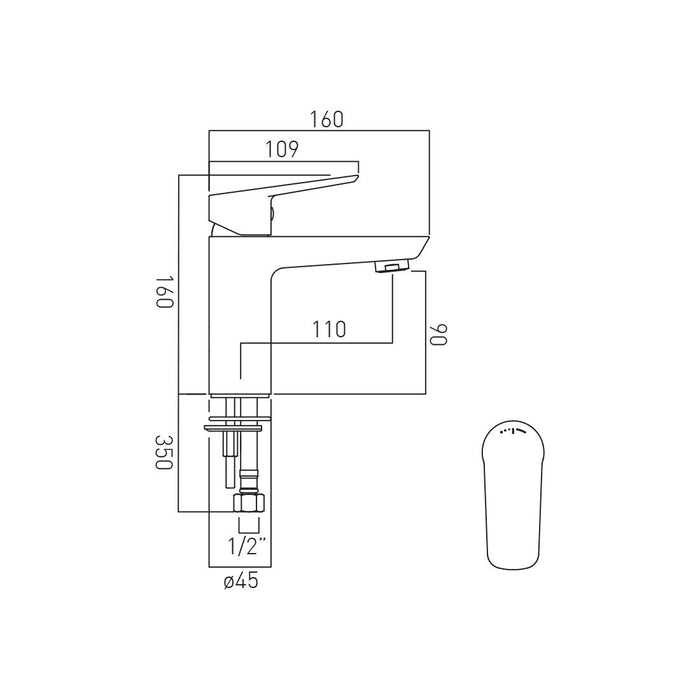 Vado Photon Deck Mounted Mono Basin Mixer Tap - Chrome