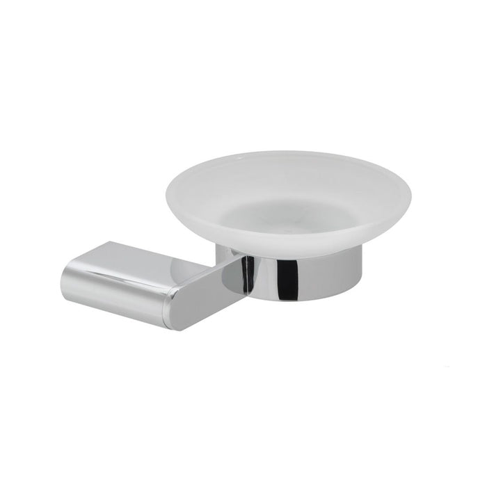 Vado Photon Frosted Glass Soap Dish And Holder - Chrome