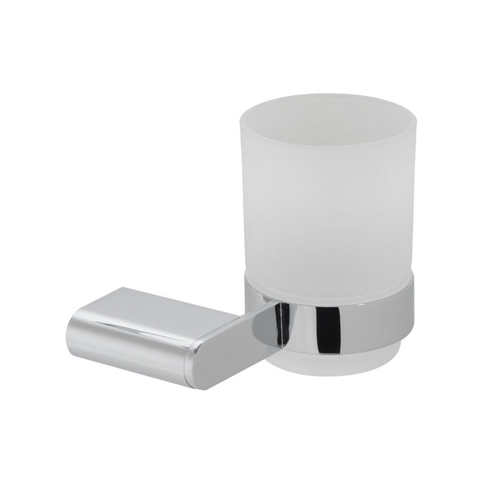 Vado Photon Frosted Glass Tumbler And Holder - Chrome