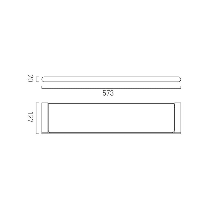 Vado Photon Clear Glass Shelf - 573mm Long - Chrome