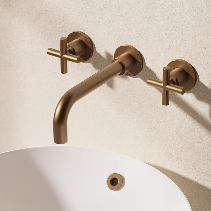 Crosswater MPRO Crosshead 3 Hole Wall Mounted Basin Mixer Tap