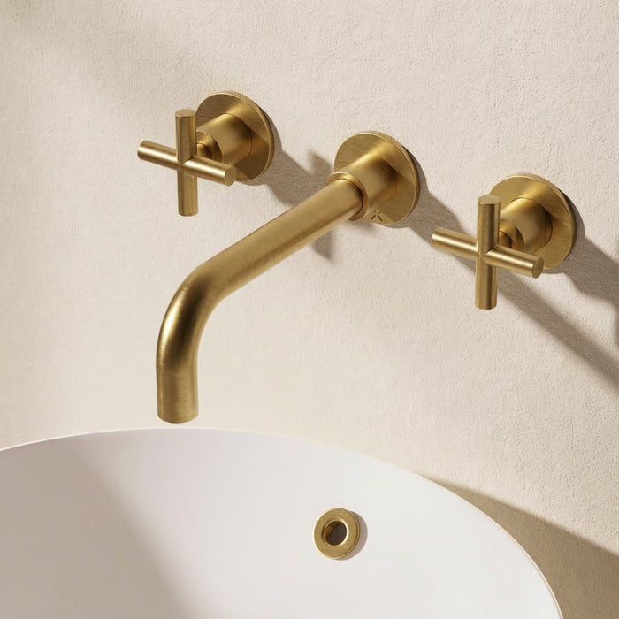 Crosswater MPRO Crosshead 3 Hole Wall Mounted Basin Mixer Tap