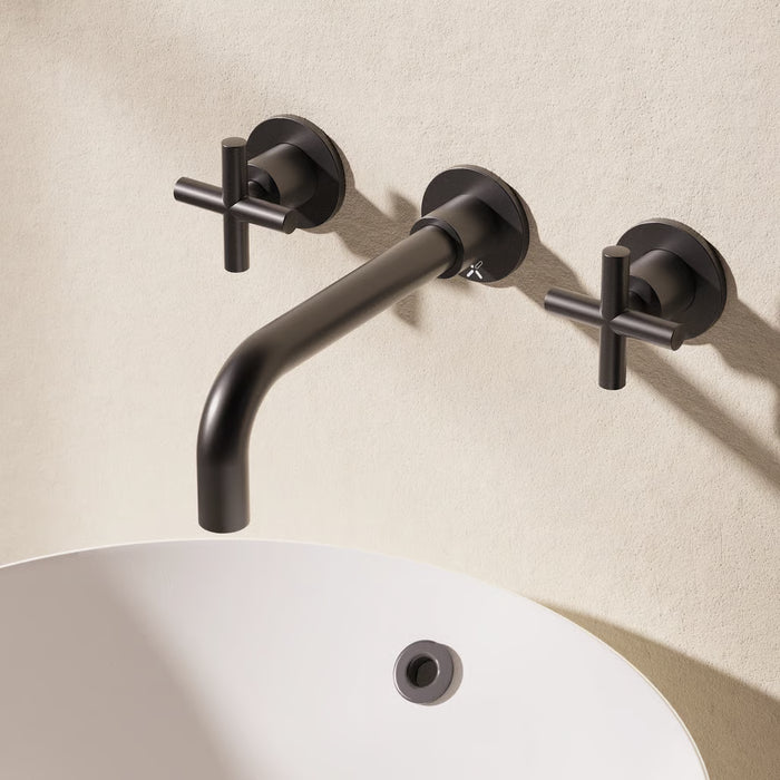 Crosswater MPRO Crosshead 3 Hole Wall Mounted Basin Mixer Tap