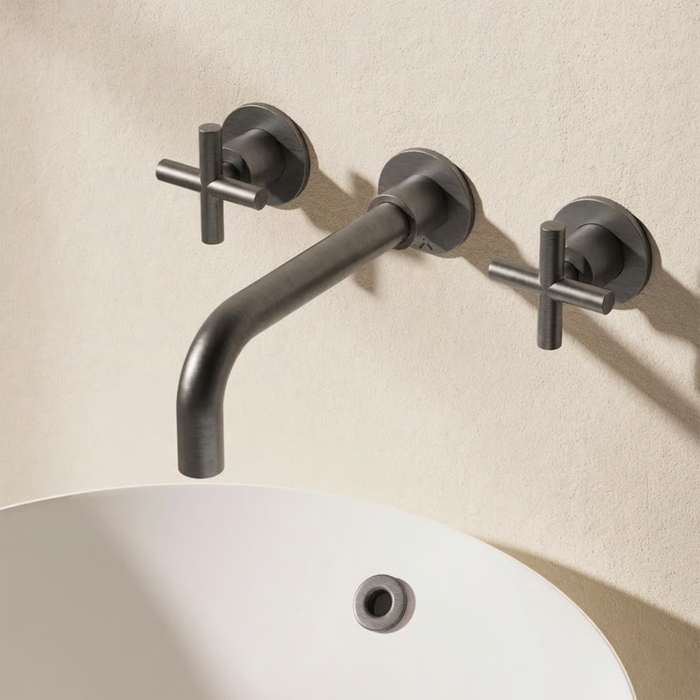 Crosswater MPRO Crosshead 3 Hole Wall Mounted Basin Mixer Tap