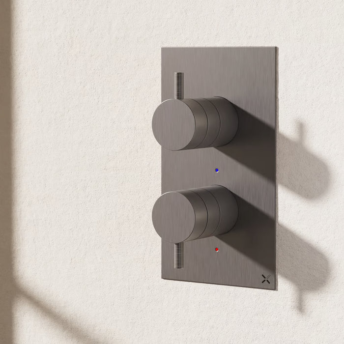 Crosswater MPRO 2 Outlet 2 Handle Thermostatic Bath Concealed Shower Valve With 2 Way Diverter