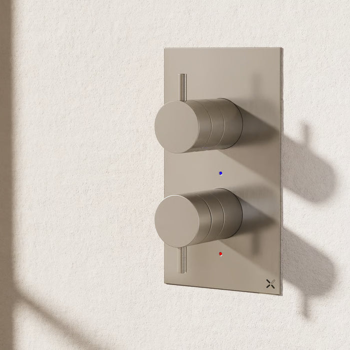 Crosswater MPRO 2 Outlet 2 Handle Thermostatic Bath Concealed Shower Valve With 2 Way Diverter