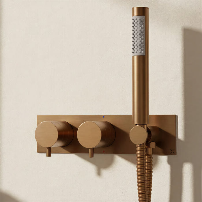 Crosswater MPRO 2 Outlet 2 Handle Thermostatic Bath Concealed Shower Valve With Kit