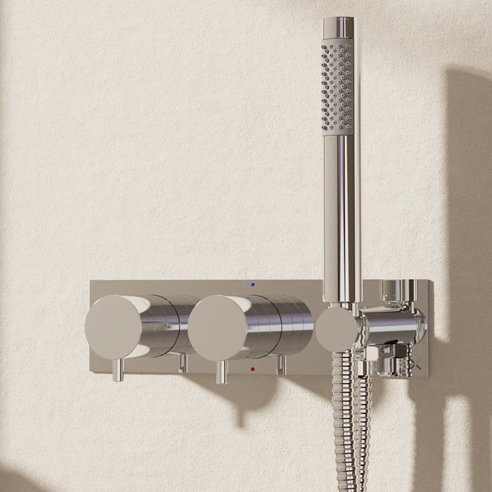 Crosswater MPRO 2 Outlet 2 Handle Thermostatic Bath Concealed Shower Valve With Kit