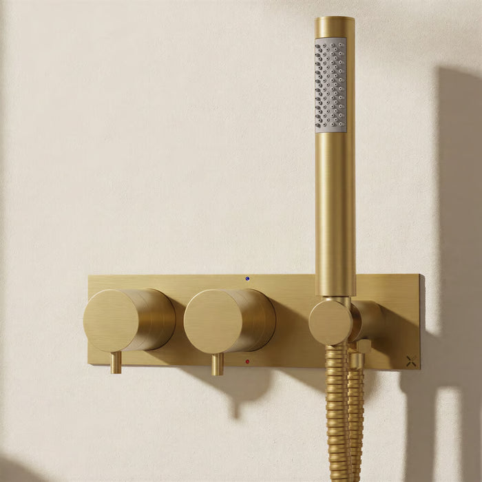 Crosswater MPRO 2 Outlet 2 Handle Thermostatic Bath Concealed Shower Valve With Kit