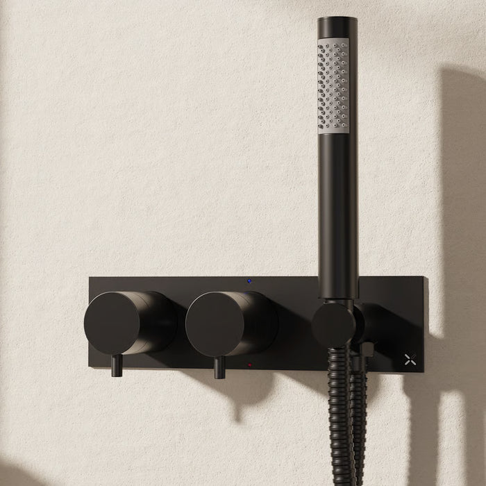 Crosswater MPRO 2 Outlet 2 Handle Thermostatic Bath Concealed Shower Valve With Kit