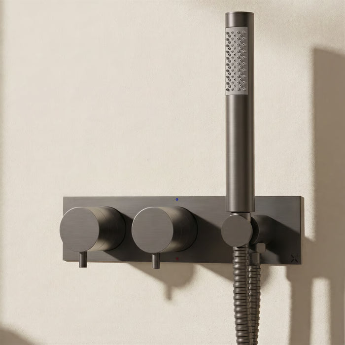 Crosswater MPRO 2 Outlet 2 Handle Thermostatic Bath Concealed Shower Valve With Kit