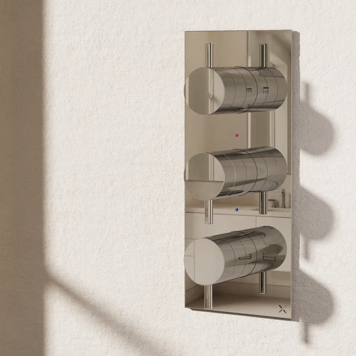 Crosswater MPRO 2 Outlet 3 Handle Portrait Concealed Thermostatic Shower Valve