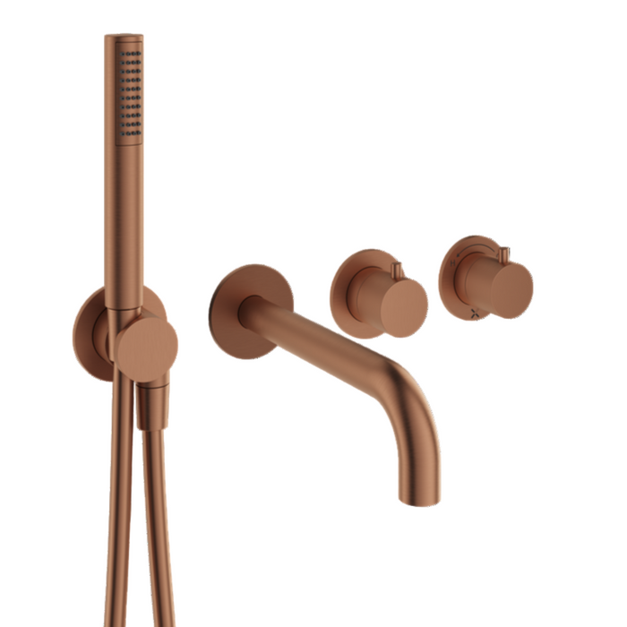 Crosswater MPRO Module 2 Outlet 2 Handle Shower Valve, Bath Spout And Handset With Trim set