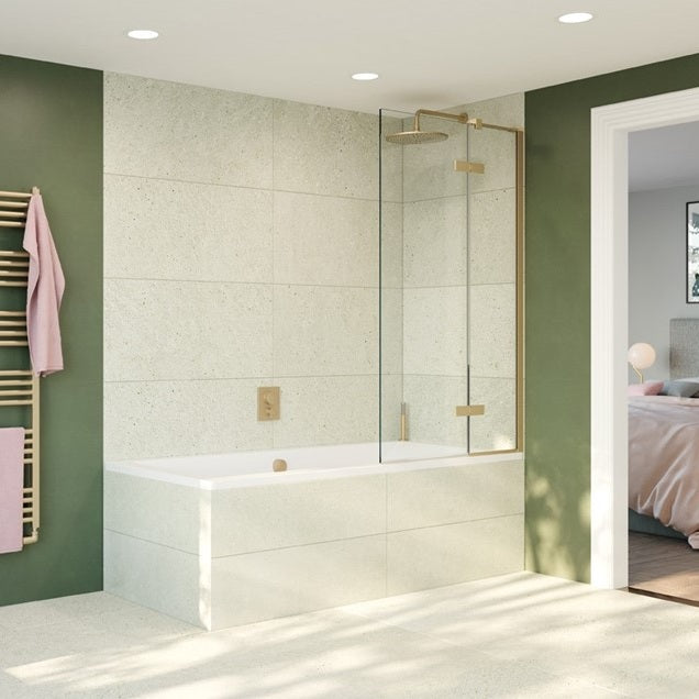 Crosswater Optix 10 Bath Screen With Inline Panel - 900mm Wide