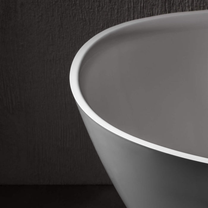 Roca Ariane Oval Stonex Freestanding Bath with Click Clack Waste & Trap - 1650mm x 750mm