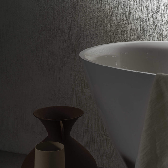 Roca Ariane Oval Stonex Freestanding Bath with Click Clack Waste & Trap - 1650mm x 750mm