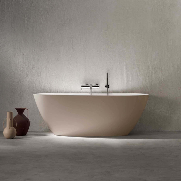 Roca Ariane Oval Stonex Freestanding Bath with Click Clack Waste & Trap - 1650mm x 750mm