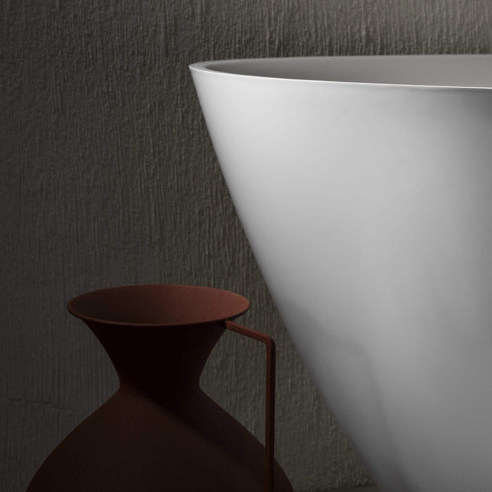 Roca Ariane Oval Stonex Freestanding Bath with Click Clack Waste & Trap - 1650mm x 750mm