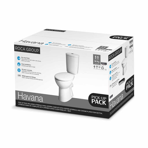 Roca Close Coupled Open Back Toilet with Seat - Close