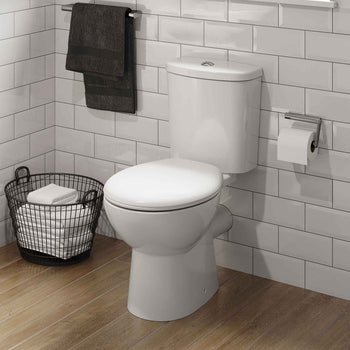 Roca Close Coupled Open Back Toilet with Seat - Close