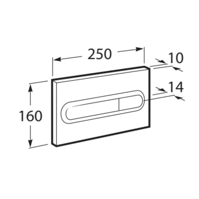 Roca PL1 Dual Flush Plate - Chrome - Flush Plates