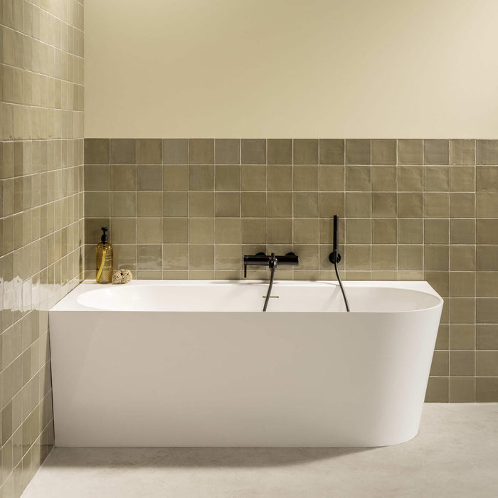 Roca Raina Stonex Corner Bath with Click Clack Waste & Trap - 1700mm x 750mm