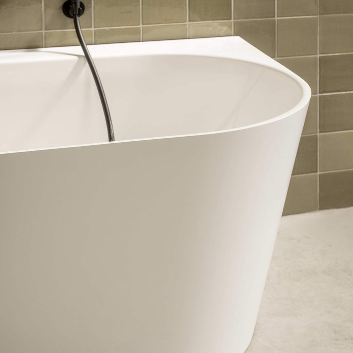 Roca Raina Stonex Corner Bath with Click Clack Waste & Trap - 1700mm x 750mm