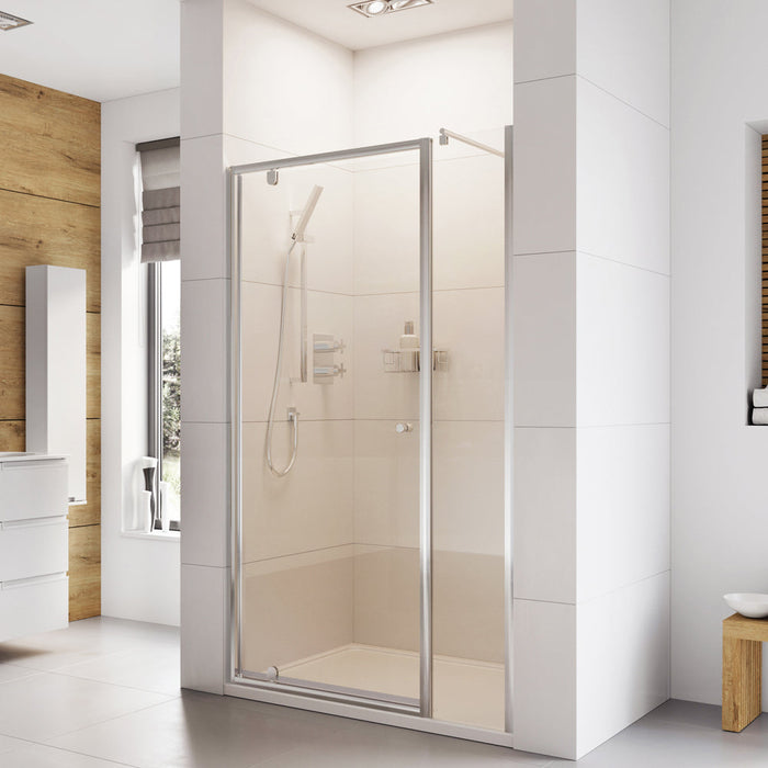 Roman Haven 6 Recessed Pivot Shower Door with Inline Panel