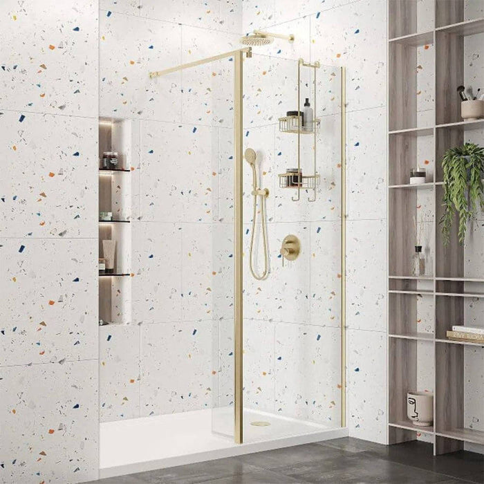 Roman Haven Pivoting Deflector Panel - 10mm Glass - Brushed