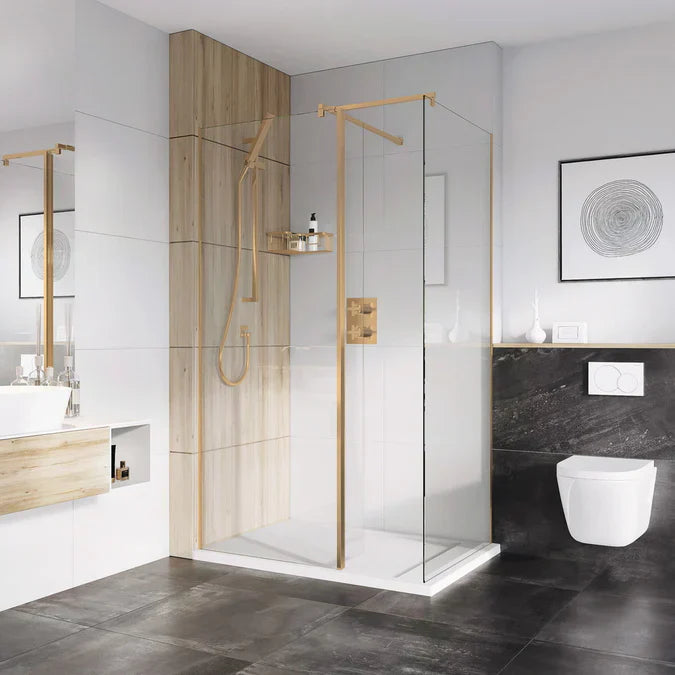 Roman Haven Pivoting Deflector Panel - 10mm Glass - Brushed