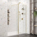 Roman Haven Wetroom Panel - 10mm Glass - Brushed Brass