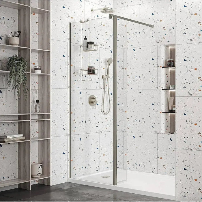 Roman Haven Wetroom Panel - 10mm Glass - Brushed Nickel