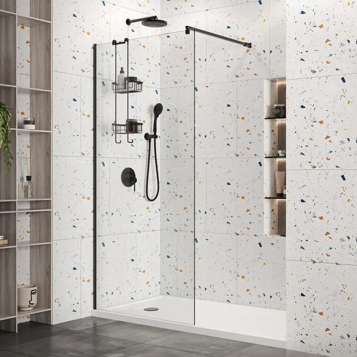 Roman Haven Wetroom Panel - 10mm Glass - Matt Black / 350mm
