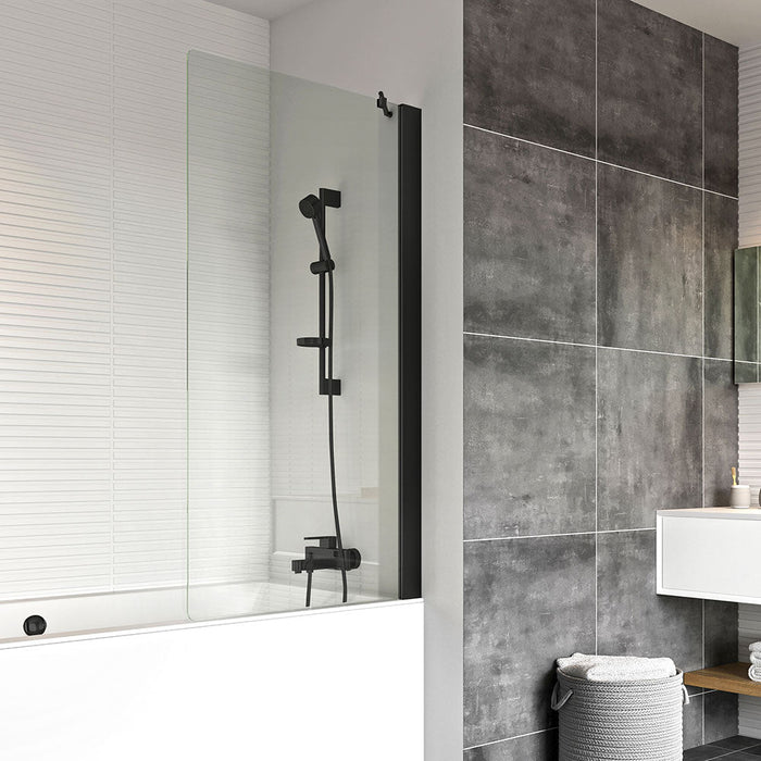 Roman Haven6 Fixed Bath Screen - Matt Black