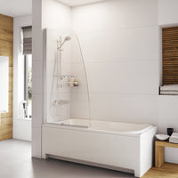 Roman Haven6 Single Panel Angled Bath Screen with Towel Rail