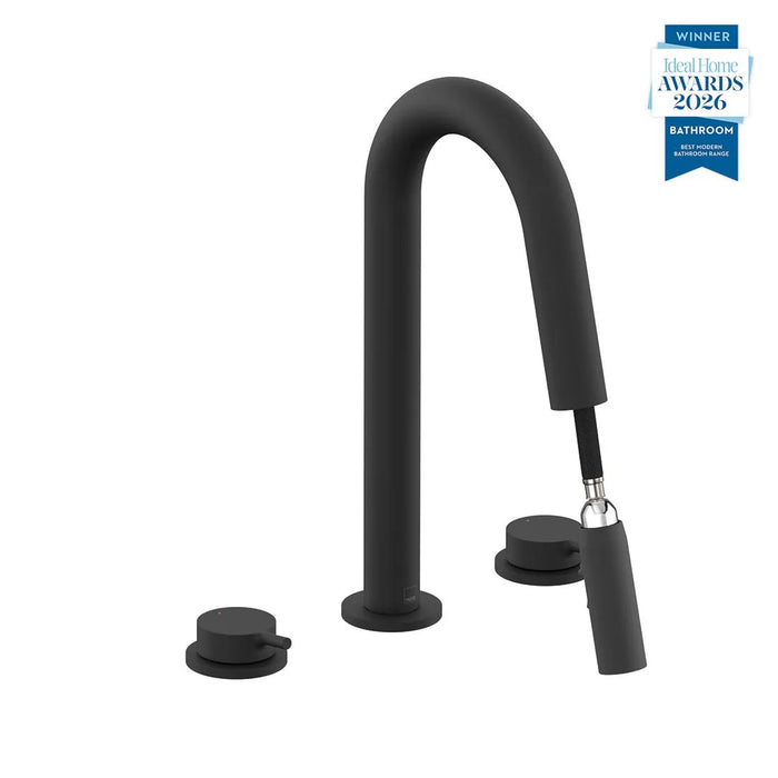 Vado Safari Lever 3 Hole Basin Mixer Tap with Pull-Out Spout