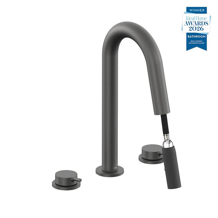 Vado Safari Lever 3 Hole Basin Mixer Tap with Pull-Out Spout