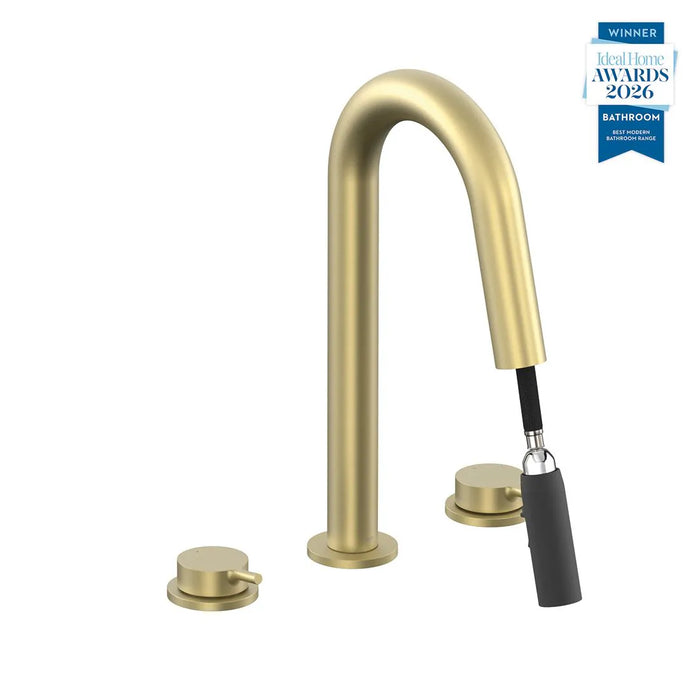 Vado Safari Lever 3 Hole Basin Mixer Tap with Pull-Out Spout
