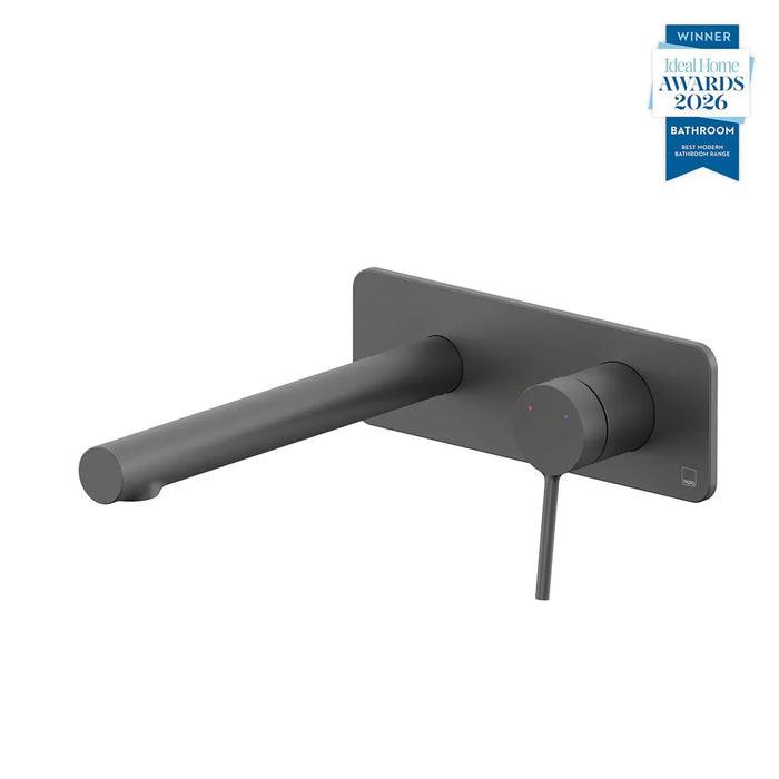 Vado Safari Lever 2 Hole Wall Mounted Basin Mixer Tap with Square Backplate