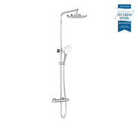 Vado Safari Lever Wall Mounted Exposed Thermostatic Bar Valve with Shower Head & Handset Kit