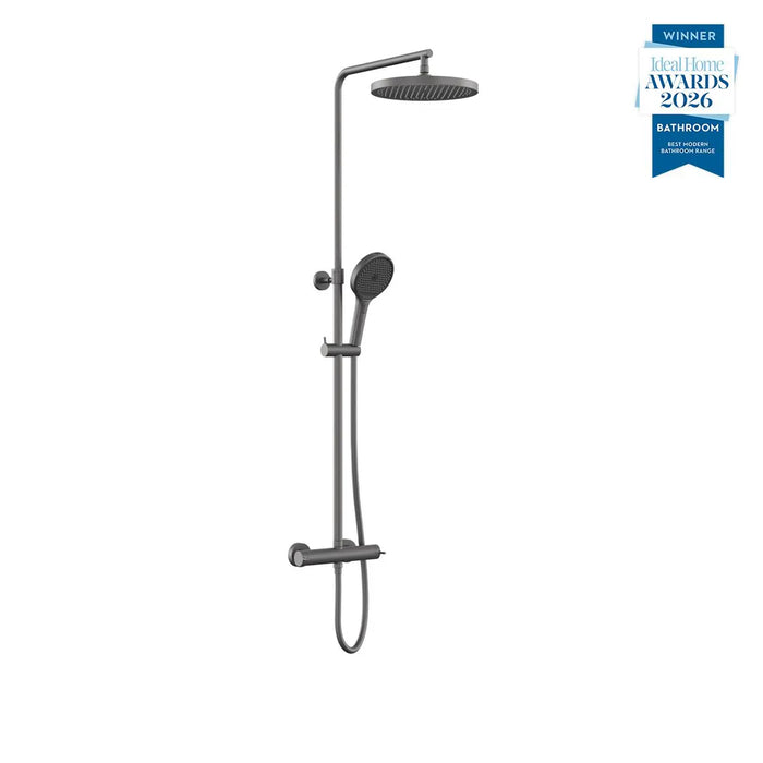 Vado Safari Lever Wall Mounted Exposed Thermostatic Bar Valve with Shower Head & Handset Kit