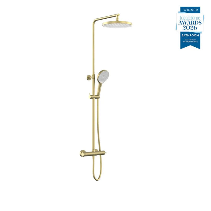 Vado Safari Lever Wall Mounted Exposed Thermostatic Bar Valve with Shower Head & Handset Kit