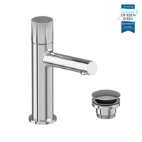 Vado Safari Fluted Leverless Twist-Top Mono Basin Mixer Tap with Universal Waste