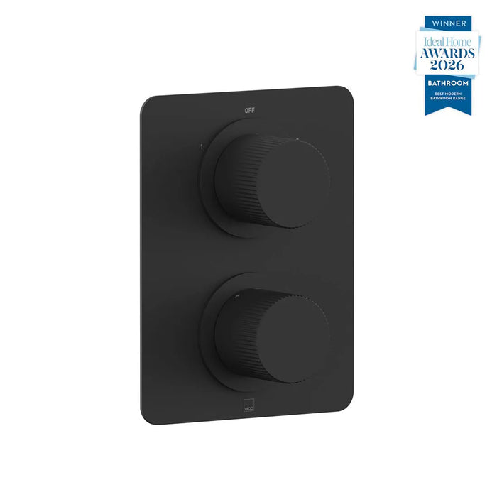 Vado Safari Fluted Leverless Concealed 2 Outlet 2 Handle Thermostatic Shower Valve