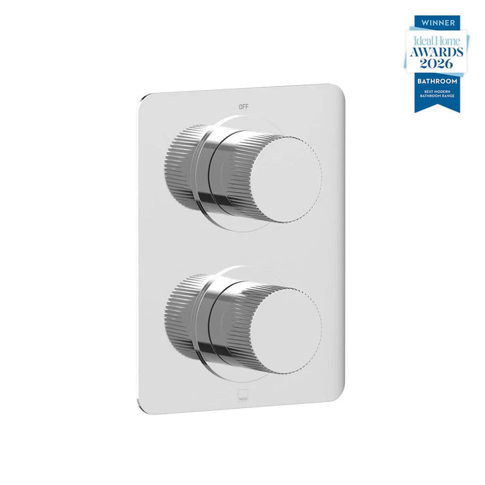 Vado Safari Fluted Leverless Concealed 1 Outlet 2 Handle Thermostatic Shower Valve