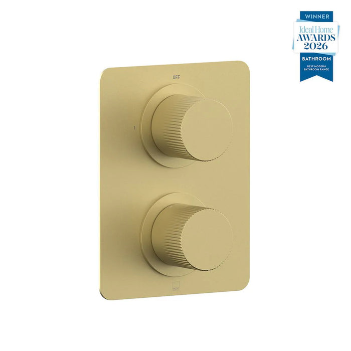 Vado Safari Fluted Leverless Concealed 1 Outlet 2 Handle Thermostatic Shower Valve