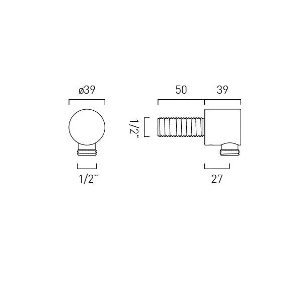 Vado Safari Round Wall Outlet Elbow