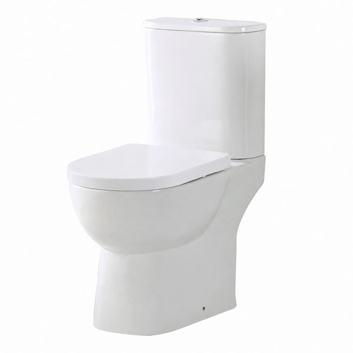 Scudo Belini Rimless Open Back Close Coupled Toilet with Soft Close Seat
