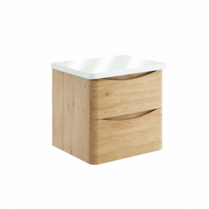 Scudo Bella 2 Drawer Wall Hung Vanity Unit with Countertop
