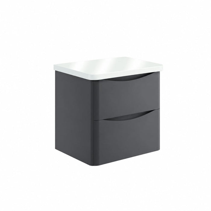 Scudo Bella 2 Drawer Wall Hung Vanity Unit with Countertop
